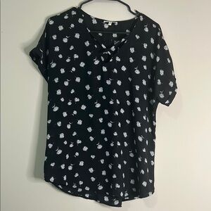 Maurices Black and White Blouse Elegant Top